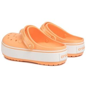 Orange platform CROCS crocband clog size 7